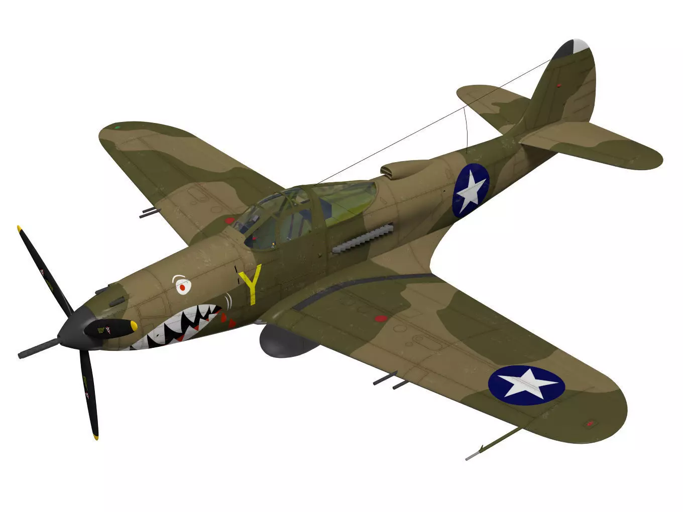 Bell P-400 Airacobra 3D model_0