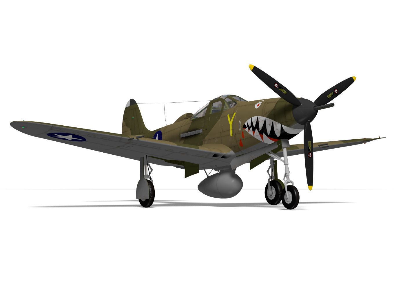 Bell P-400 Airacobra 3D model_7