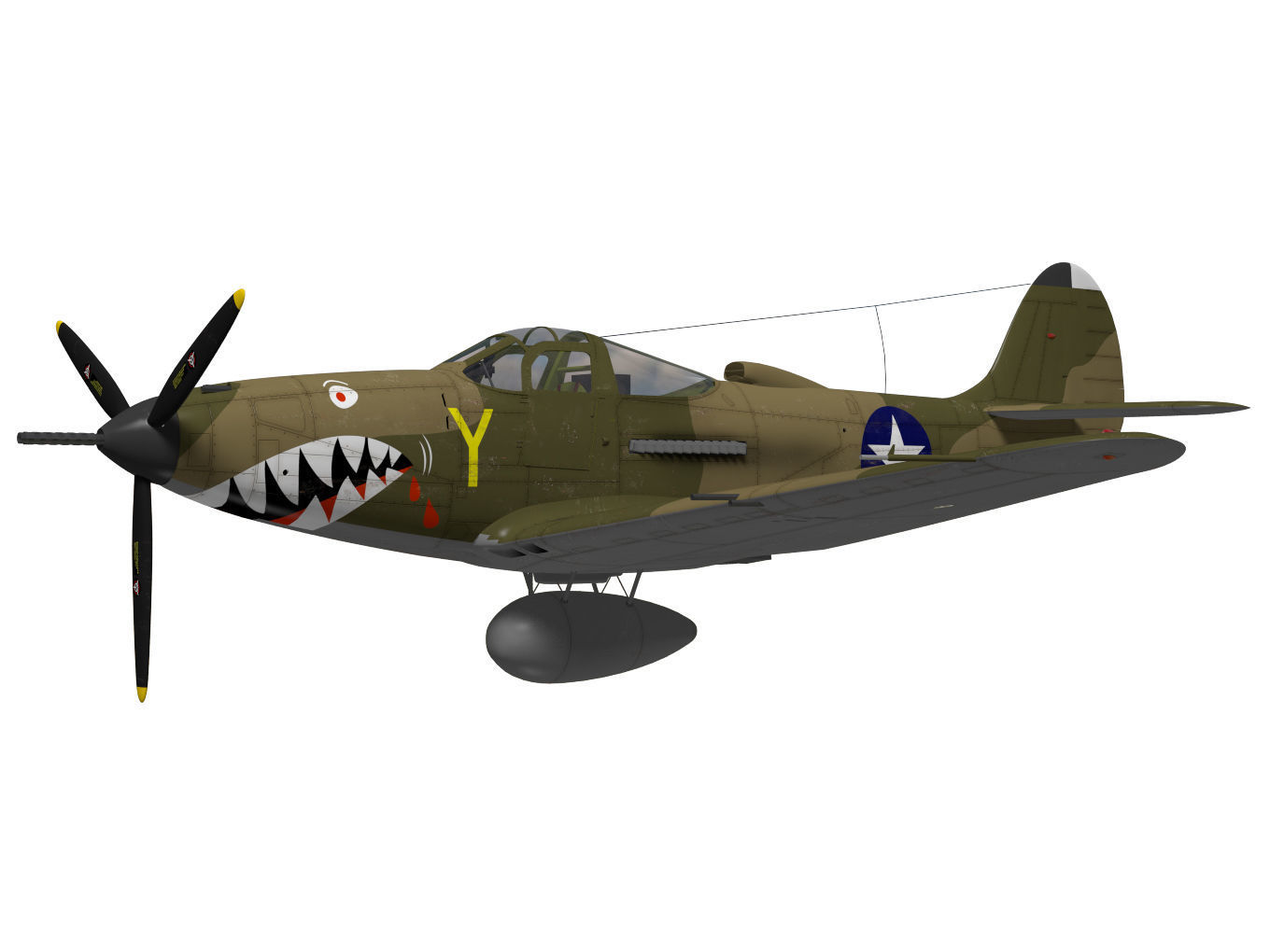 Bell P-400 Airacobra 3D model_2