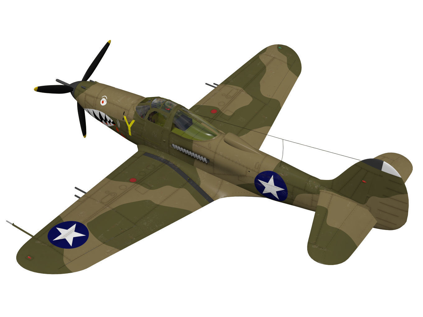Bell P-400 Airacobra 3D model_1