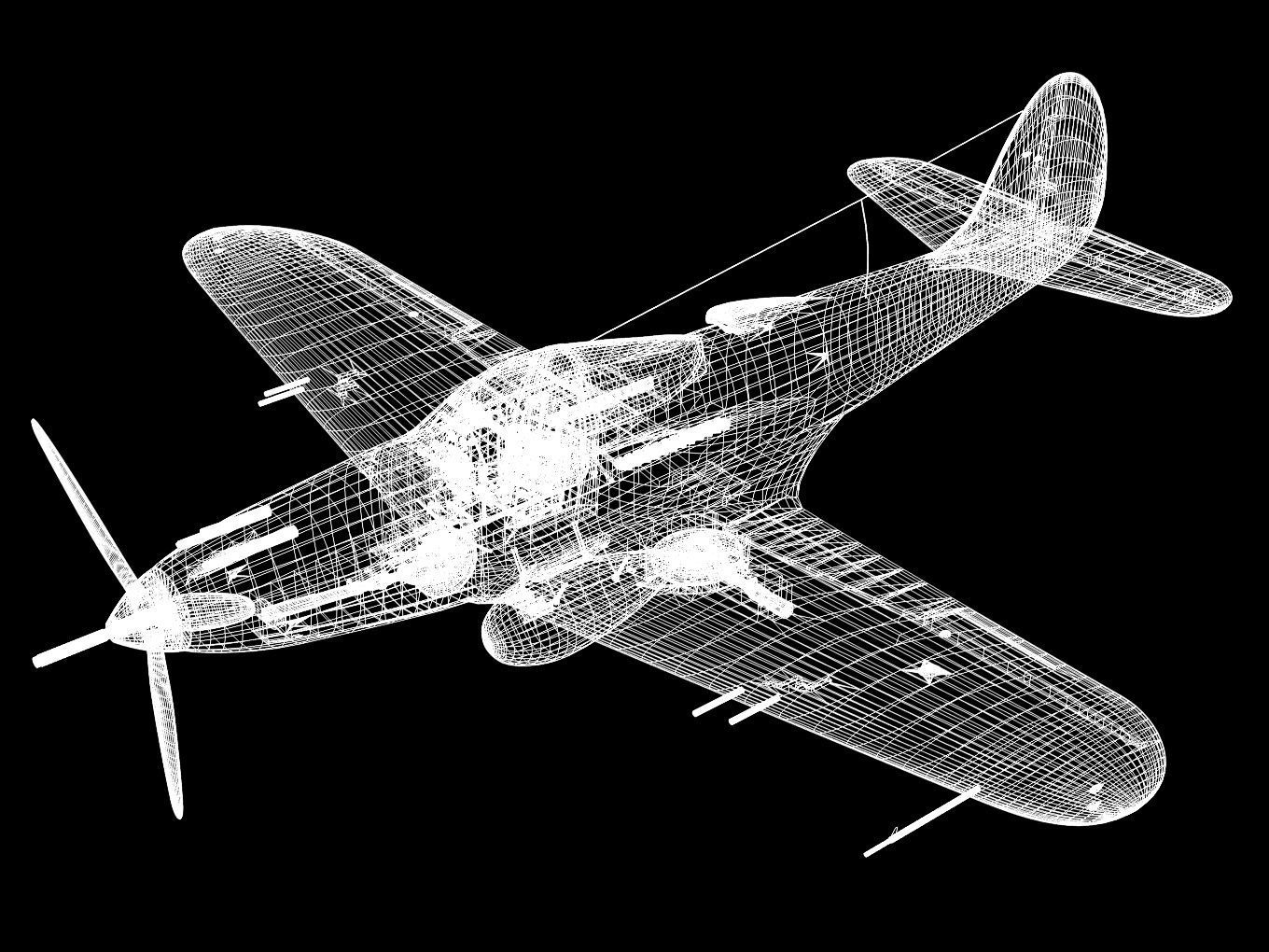 Bell P-400 Airacobra 3D model_15