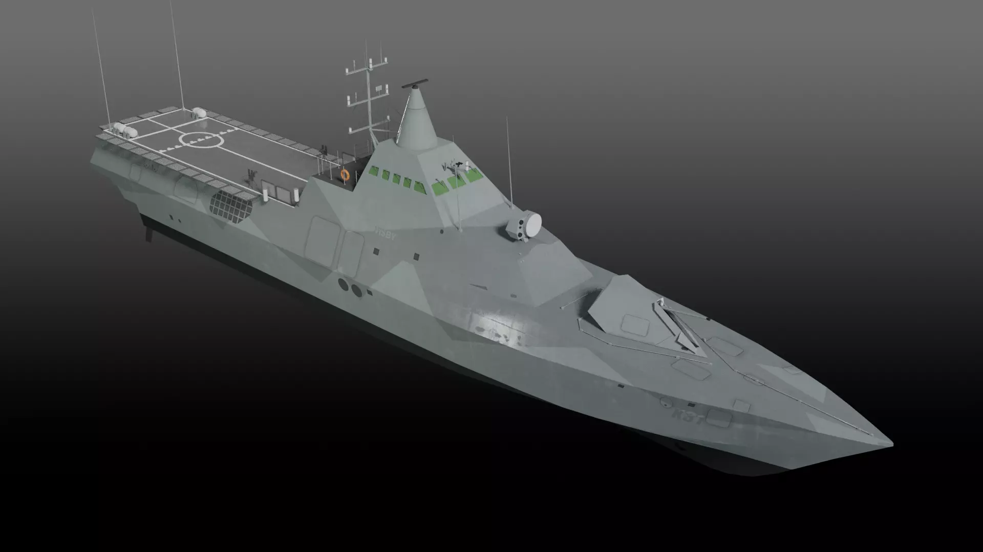 Visby class corvette 3D model_0