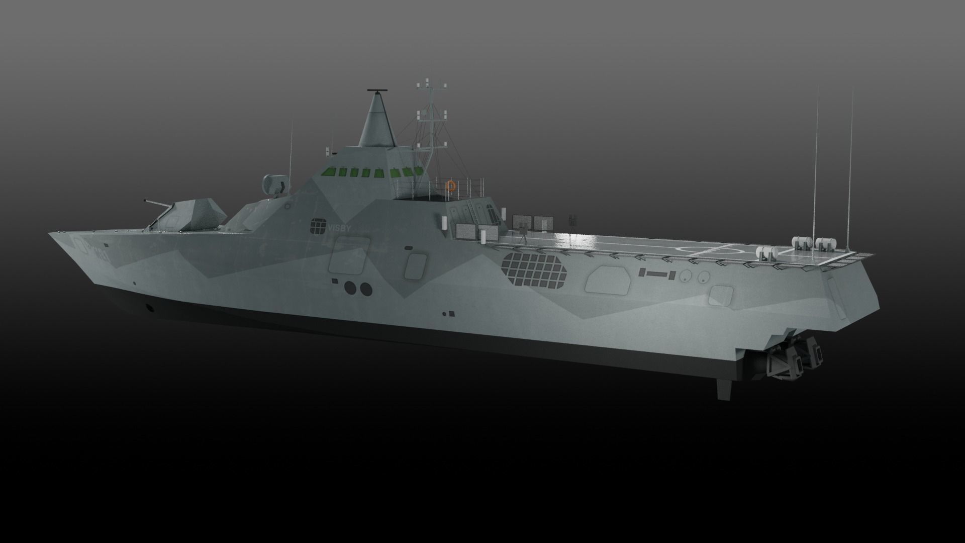 Visby class corvette 3D model_4
