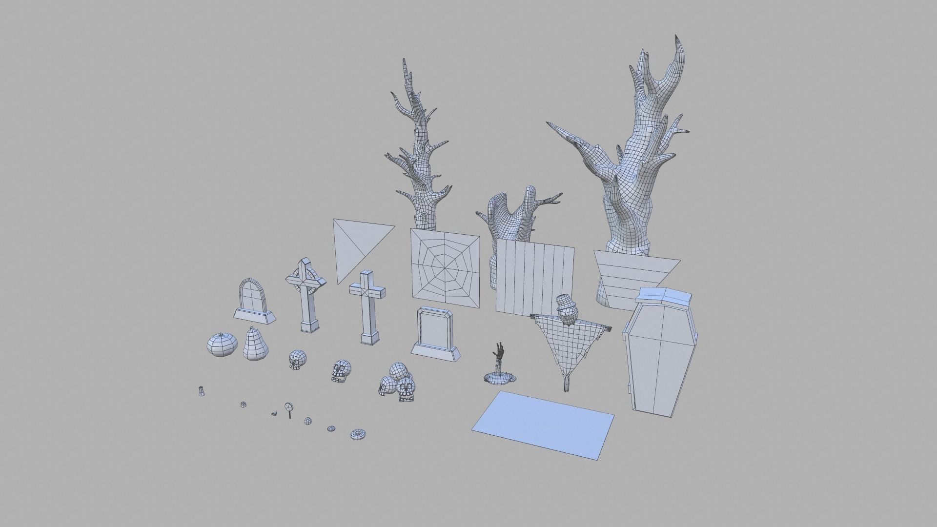 Spooky Pack v4  Game-ready Halloween Assets Low-poly 3D model_19