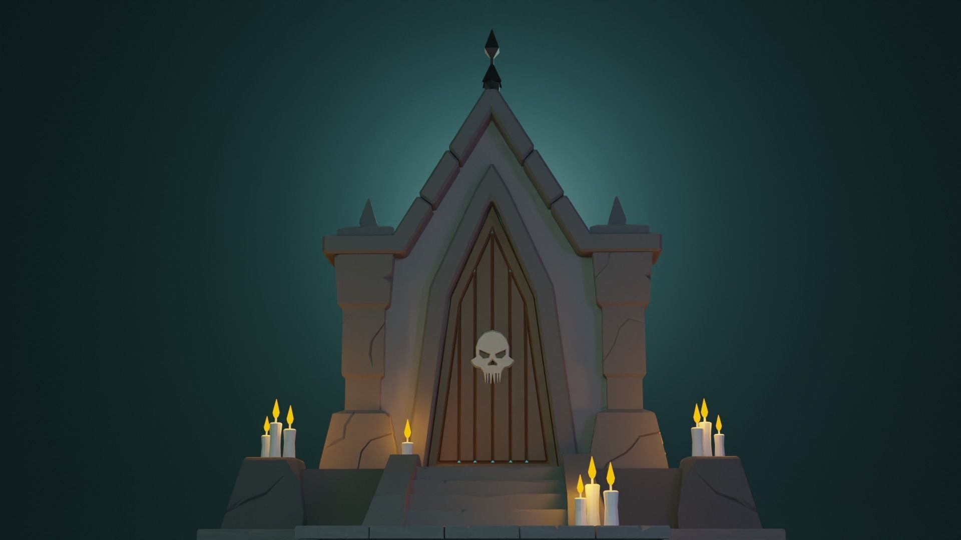 Tomb house Low-poly 3D model_6