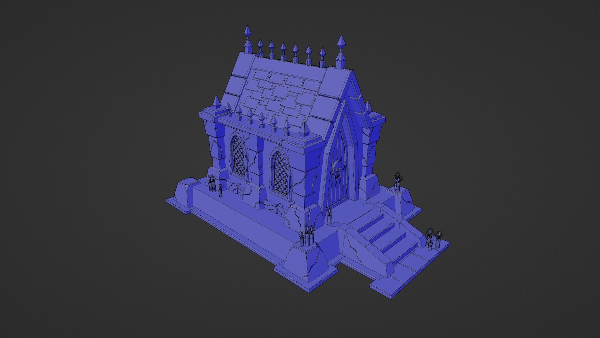 Tomb house Low-poly 3D model_9
