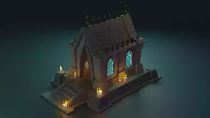 Tomb house Low-poly 3D model