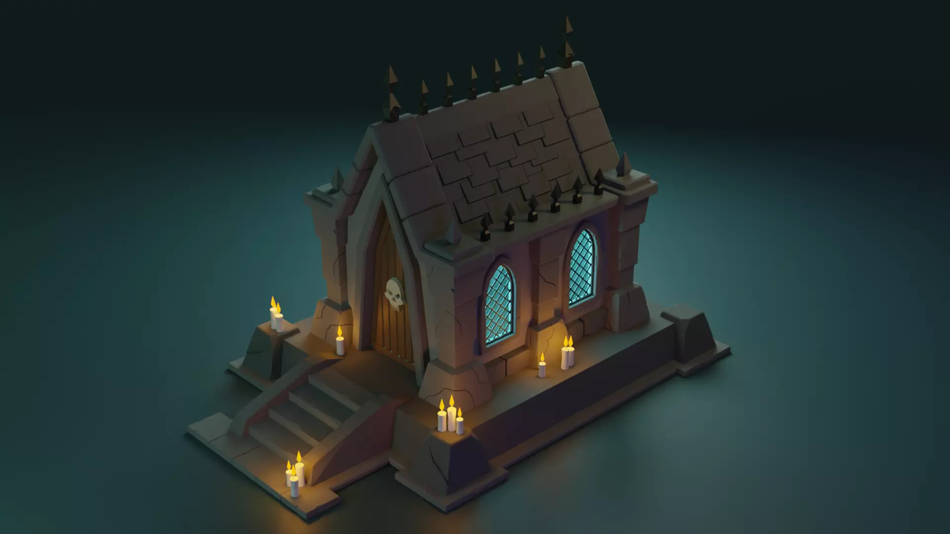 Tomb house Low-poly 3D model_0