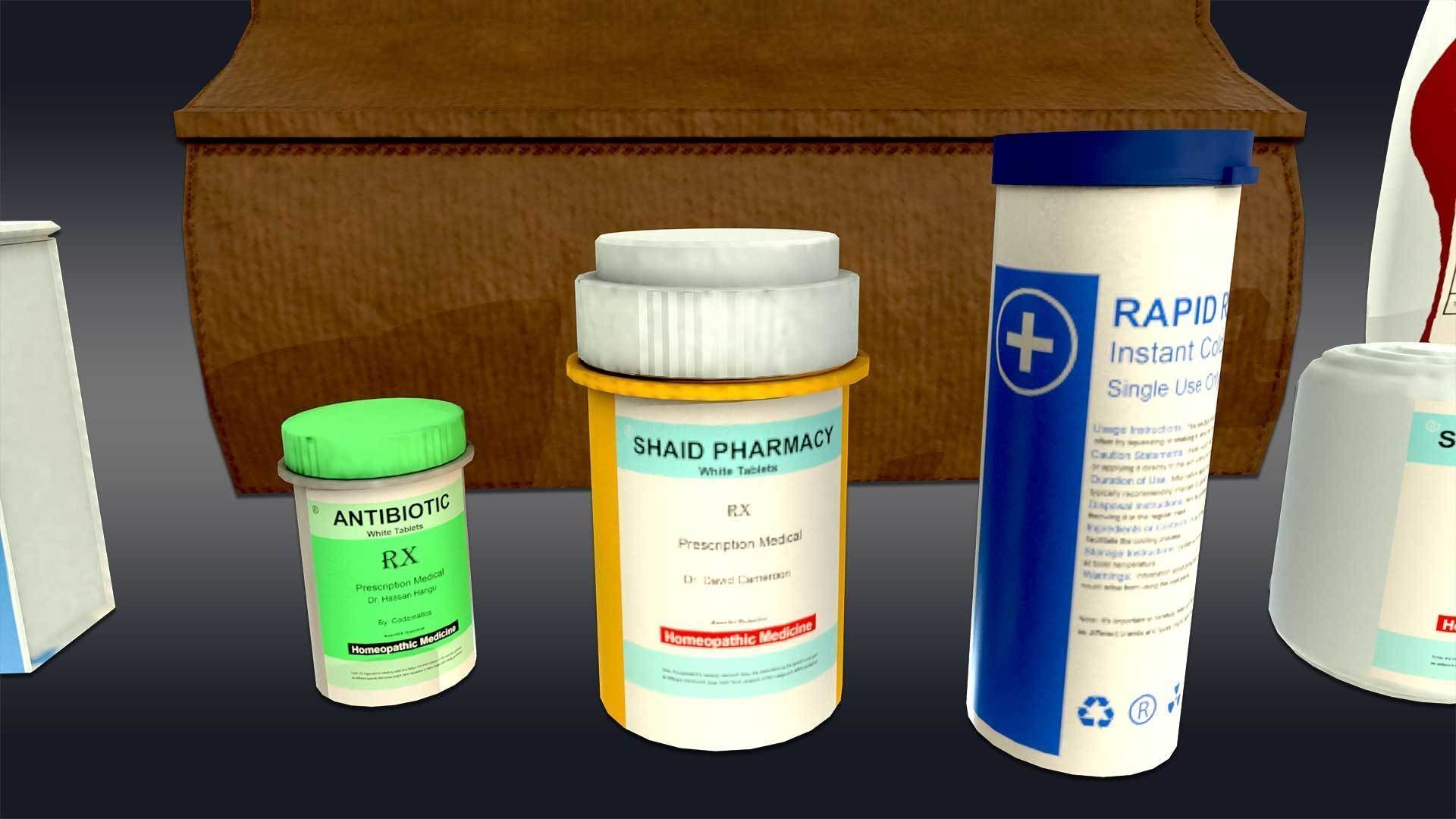 First Aid Medical Survival Kit - Game Ready Low poly 3D model_2