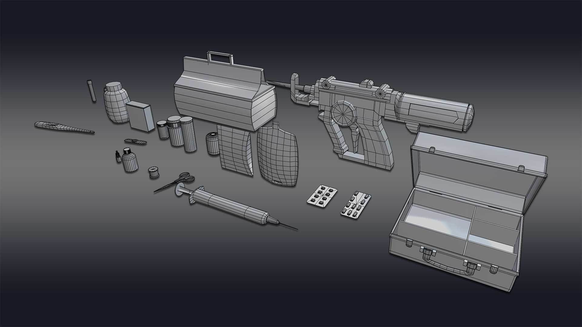 First Aid Medical Survival Kit - Game Ready Low poly 3D model_10