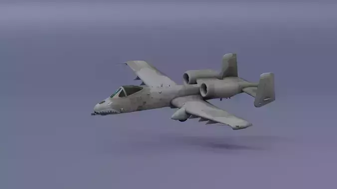 A-10Thunderbolt - fighter jet  Low-poly 3D model