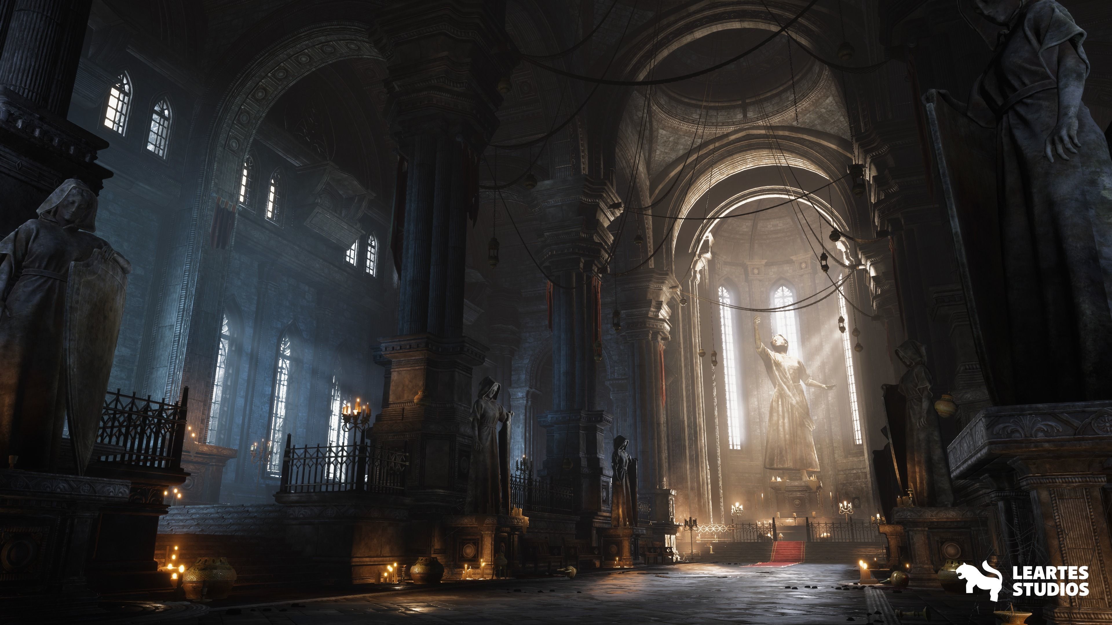 Ancient Cathedral Environment Low-poly 3D model_7