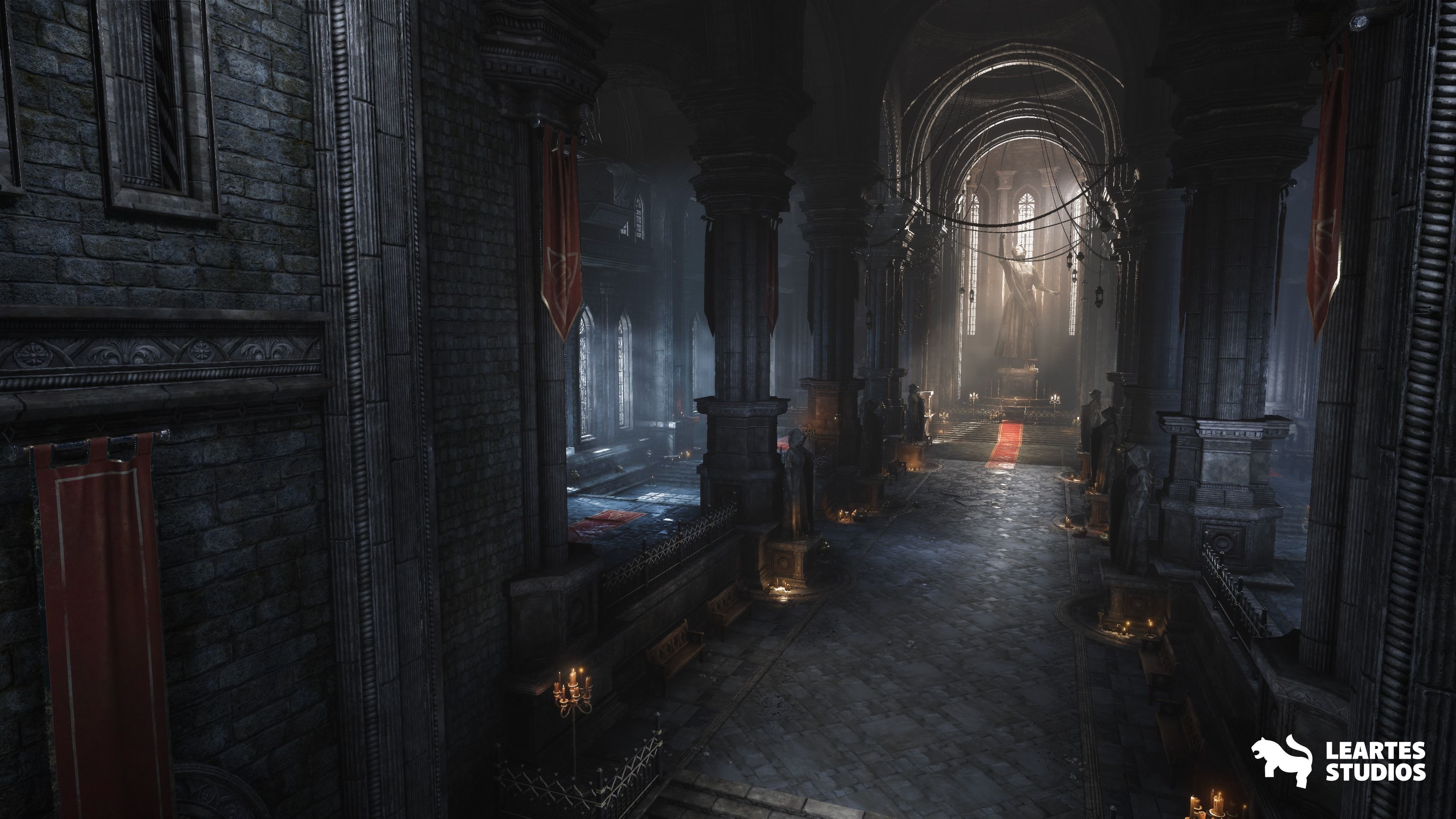 Ancient Cathedral Environment Low-poly 3D model_6