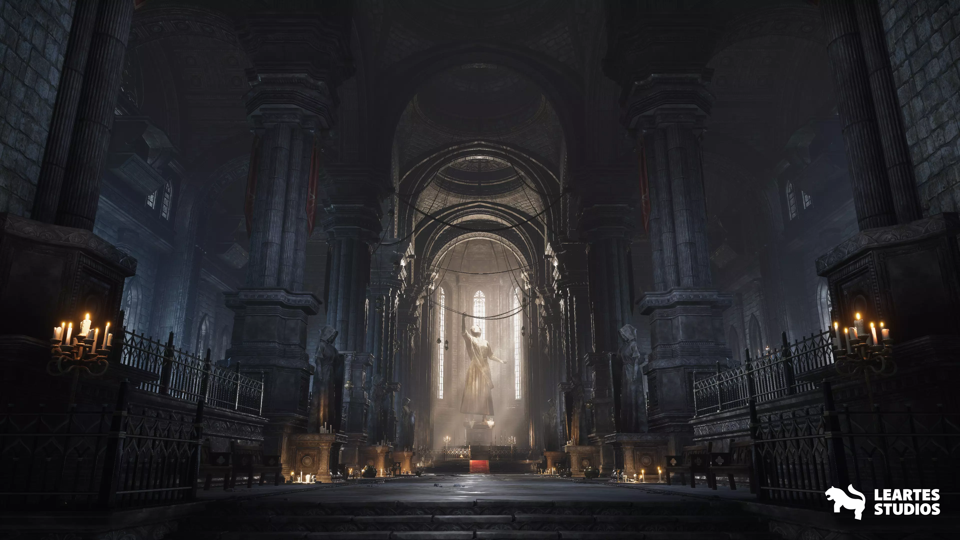 Ancient Cathedral Environment Low-poly 3D model_0