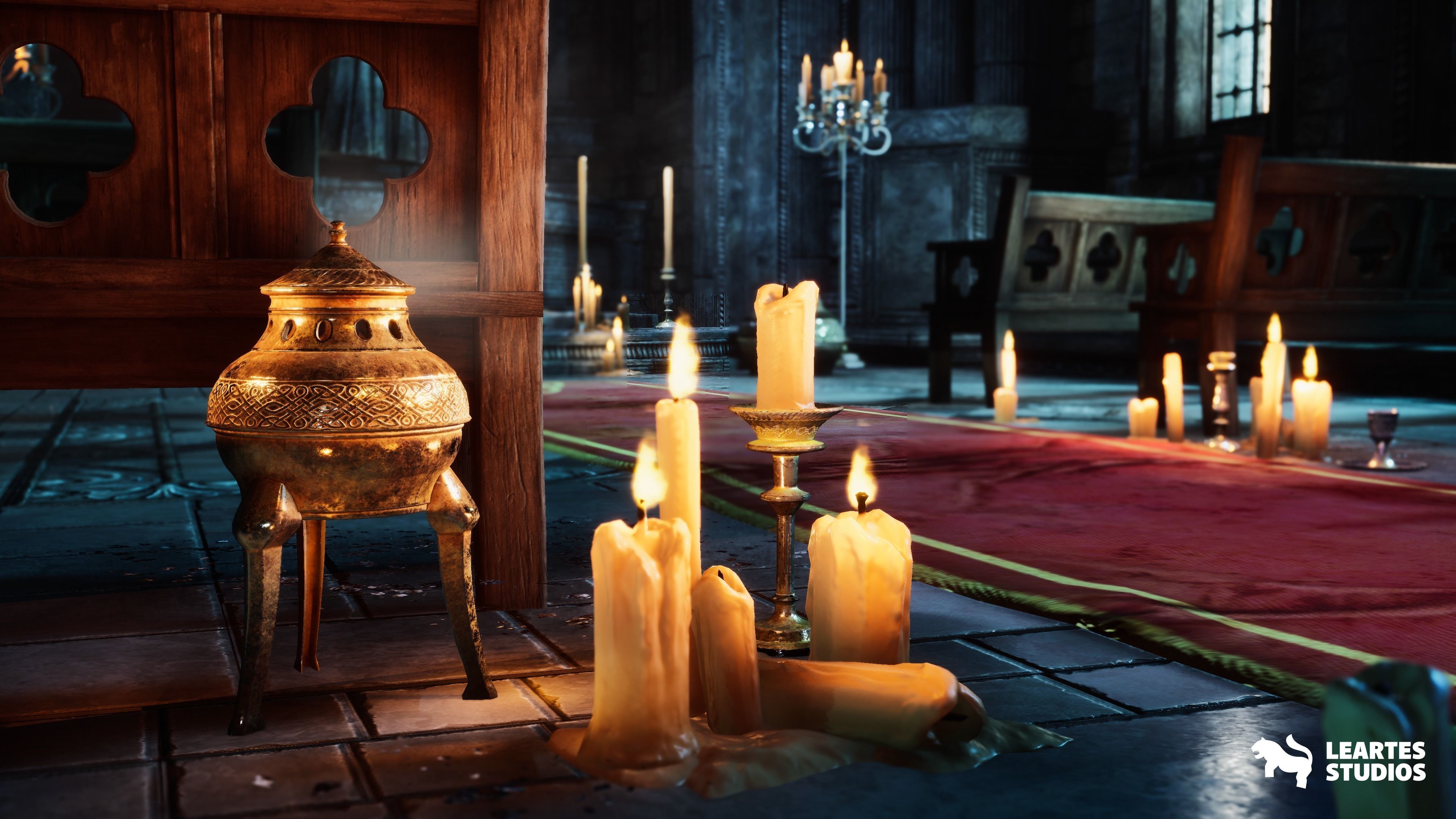 Ancient Cathedral Environment Low-poly 3D model_12