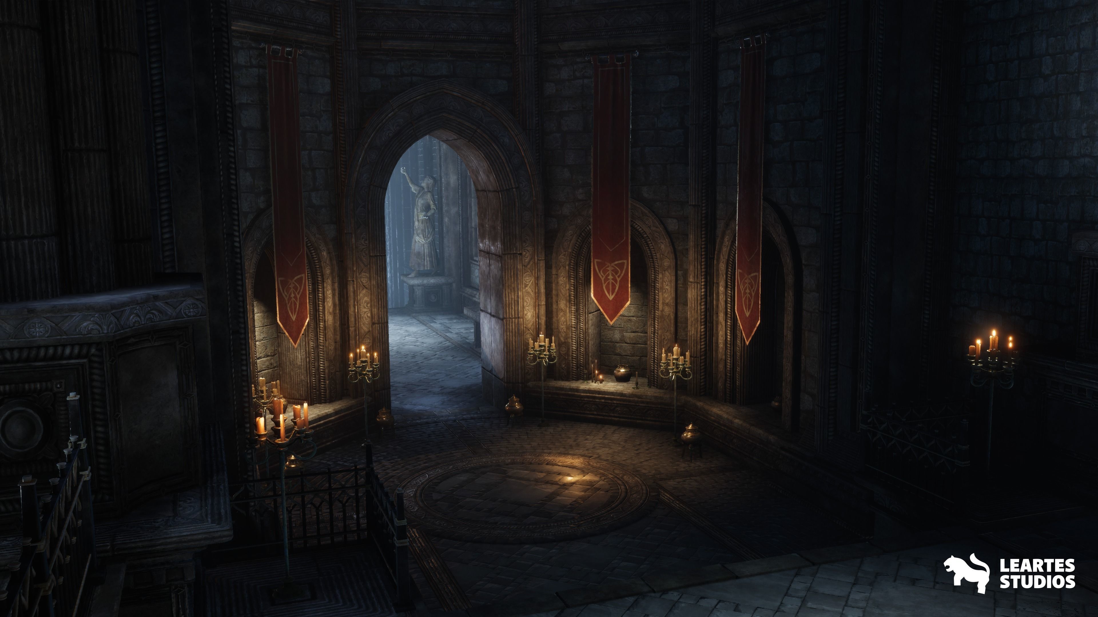 Ancient Cathedral Environment Low-poly 3D model_8