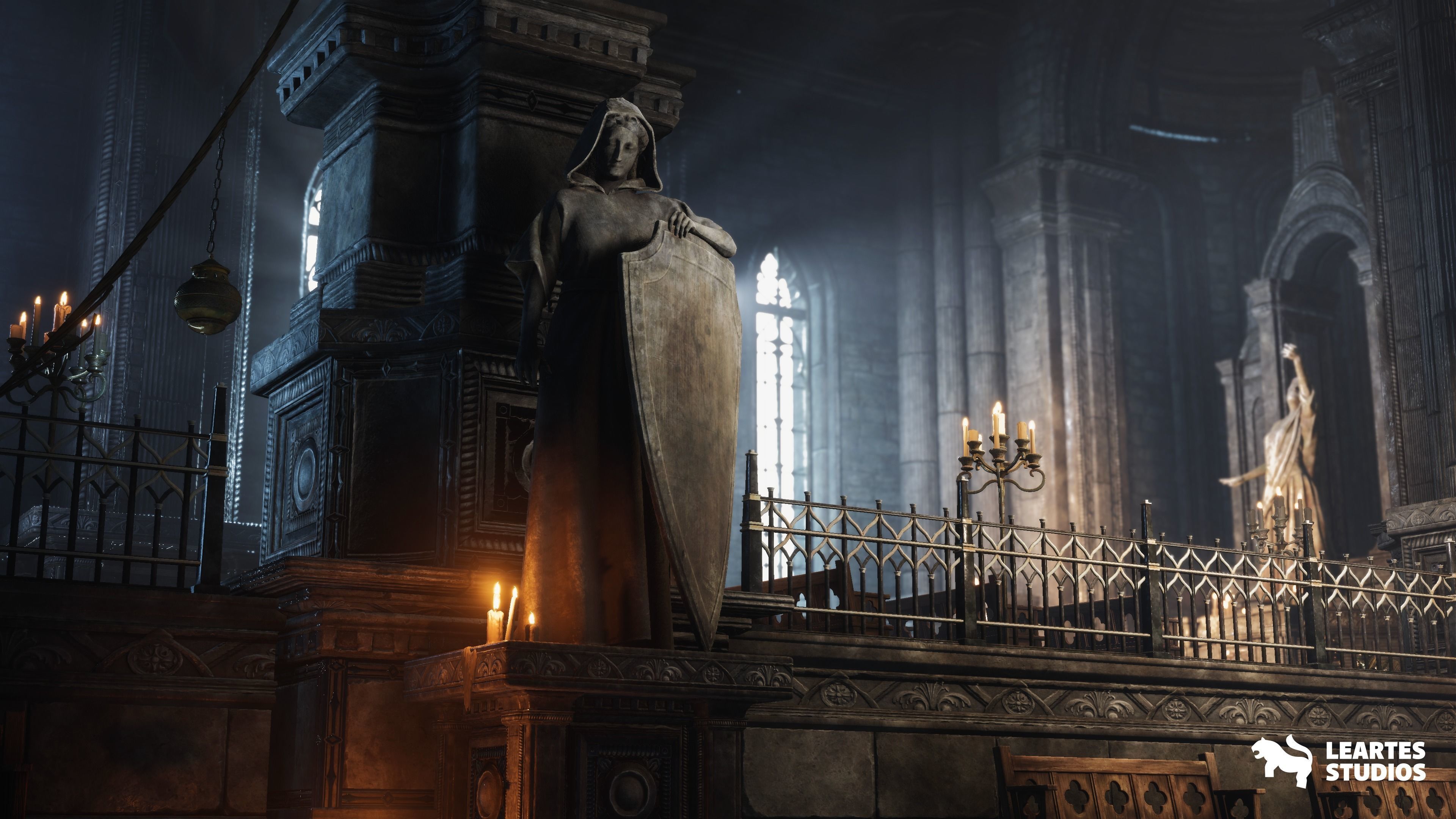 Ancient Cathedral Environment Low-poly 3D model_9