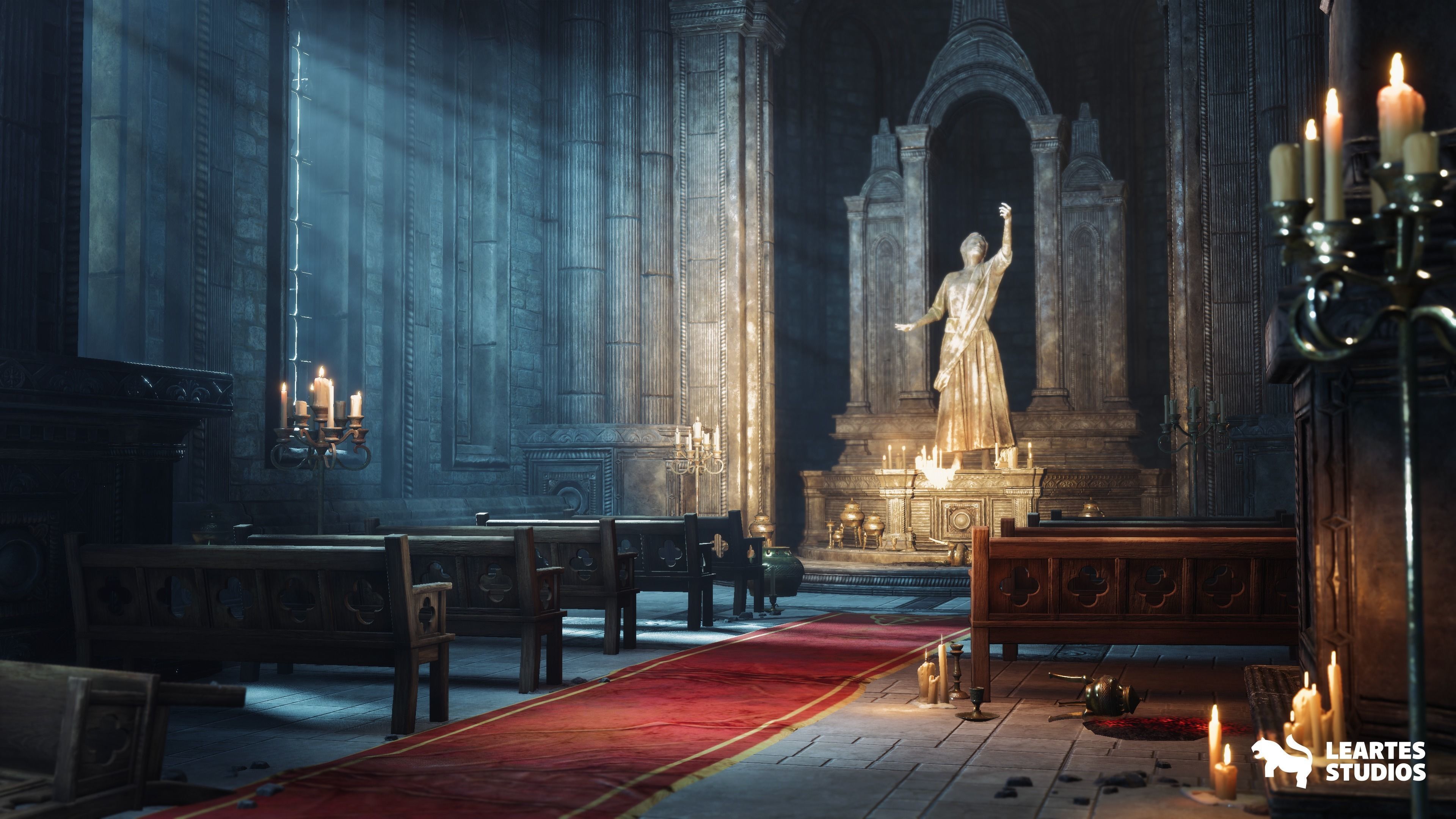 Ancient Cathedral Environment Low-poly 3D model_2