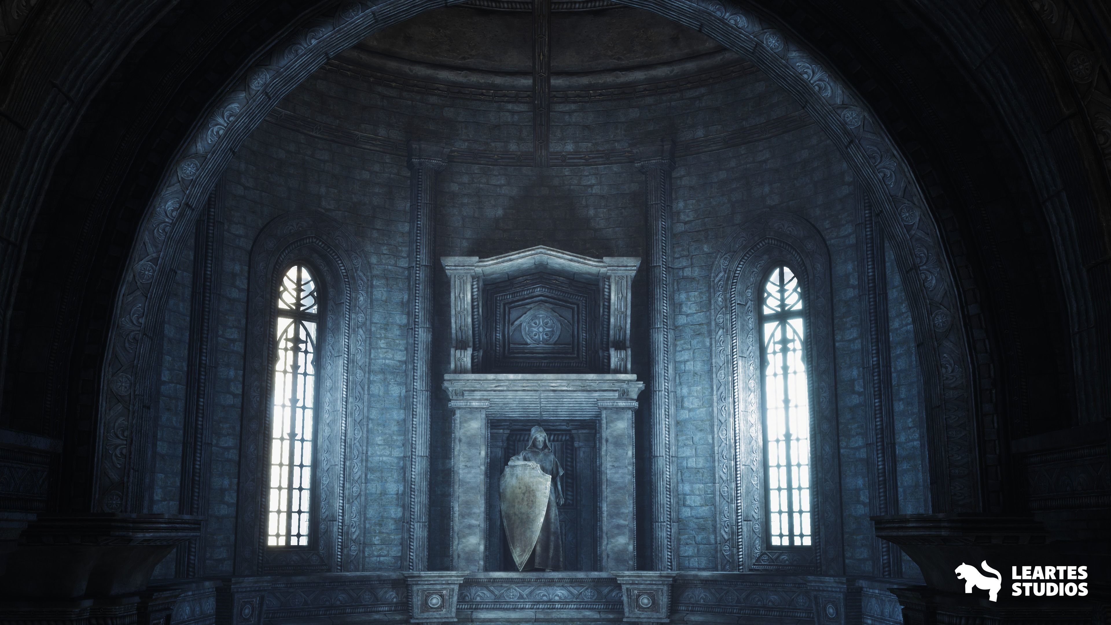 Ancient Cathedral Environment Low-poly 3D model_13