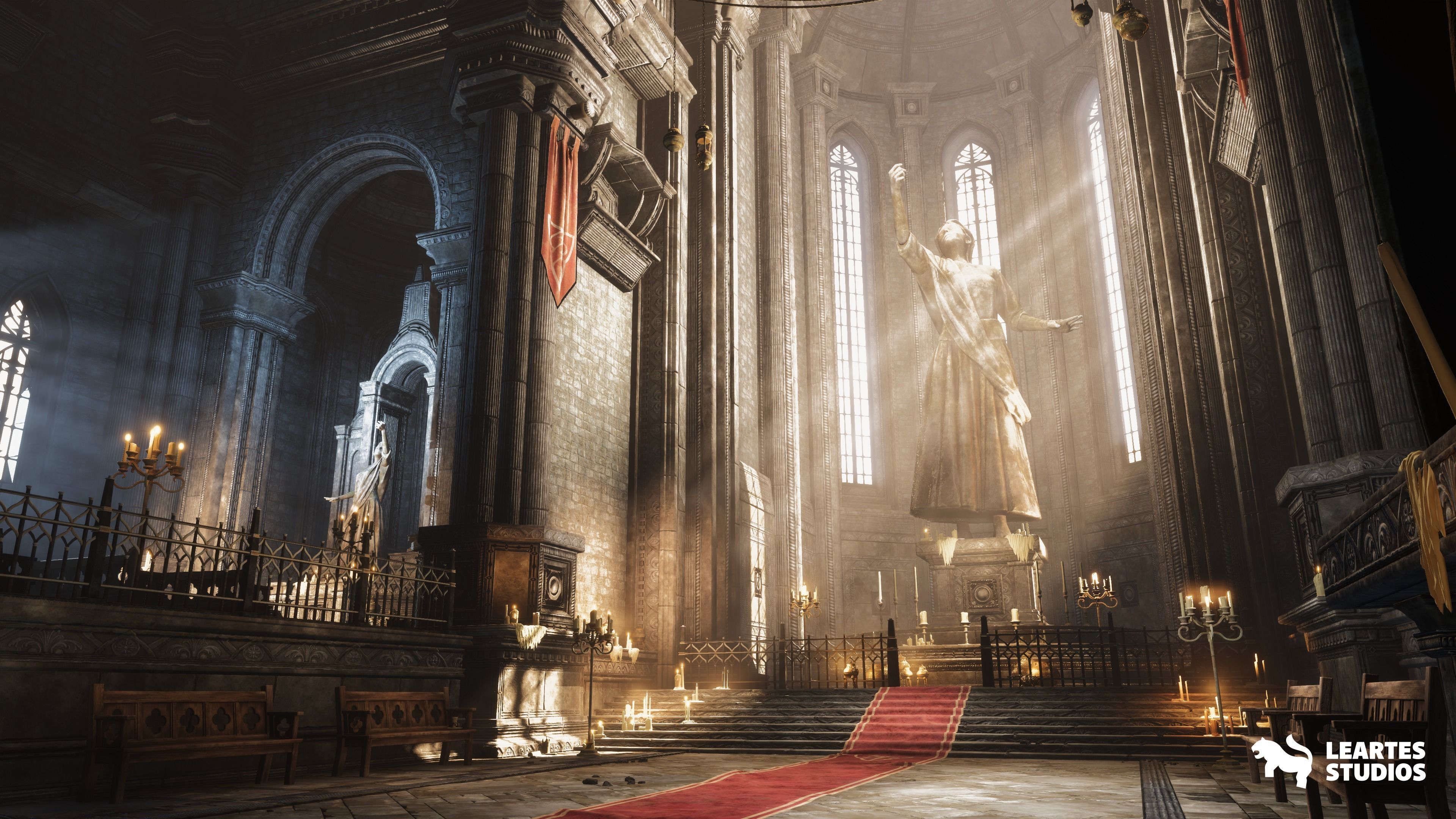 Ancient Cathedral Environment Low-poly 3D model_1