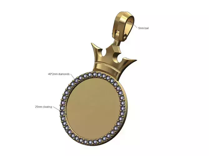 Diamond simple crown memory picture pendant