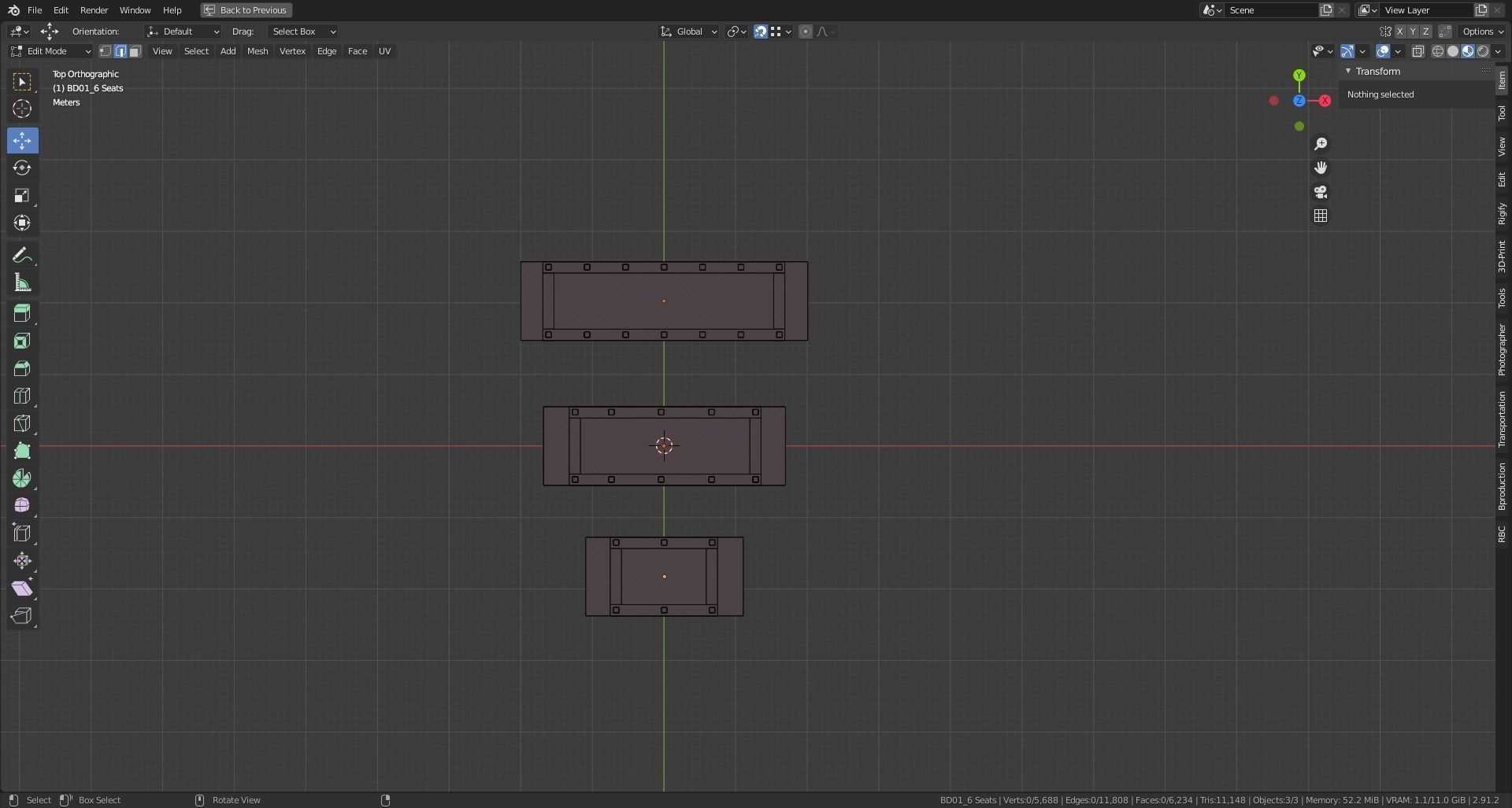 Dinning Table BD01  Low-poly 3D model_5
