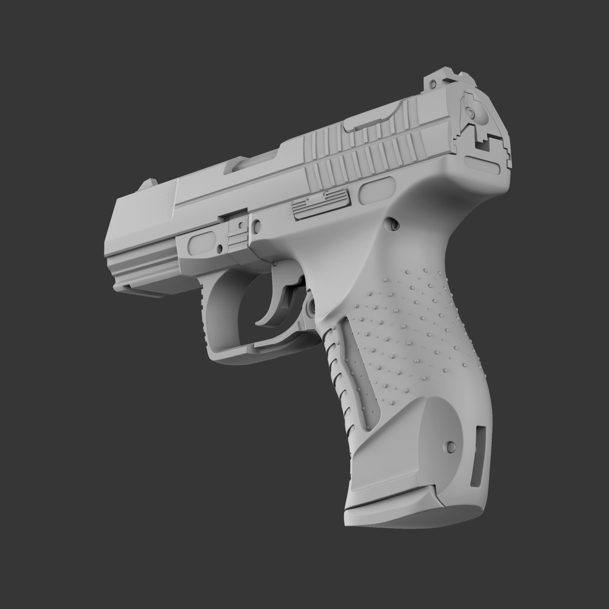 Game Ready Walther P99 handgun Low-poly 3D model_25