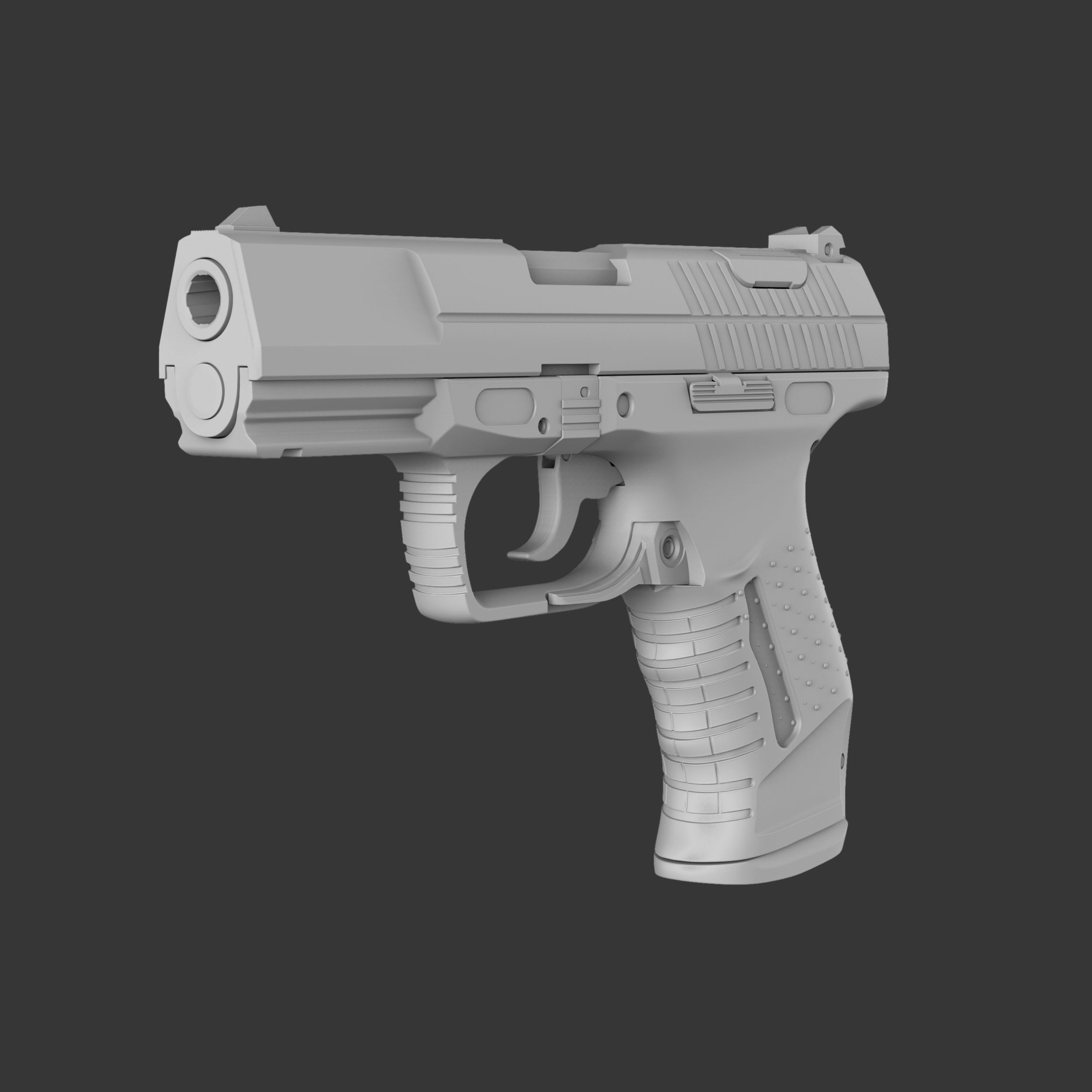 Game Ready Walther P99 handgun Low-poly 3D model_24