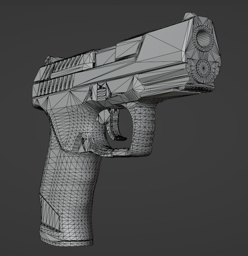 Game Ready Walther P99 handgun Low-poly 3D model_20