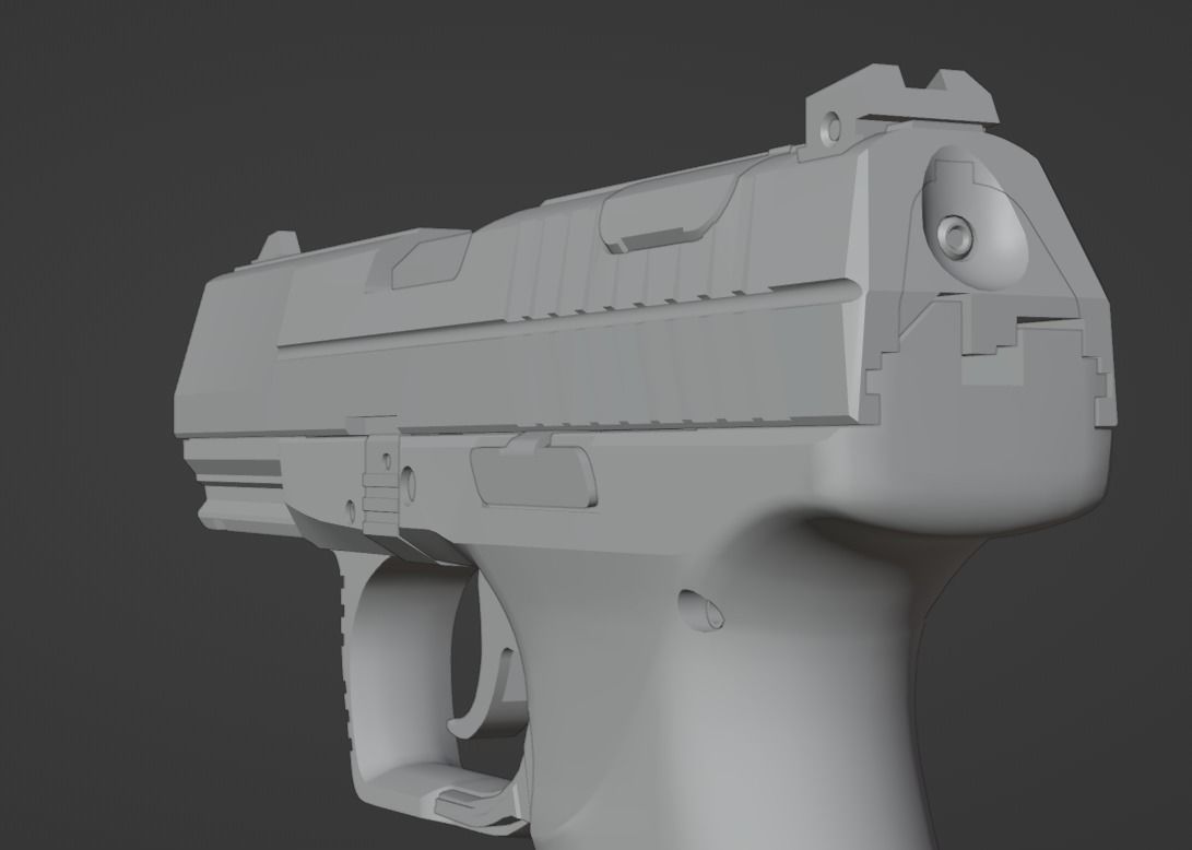 Game Ready Walther P99 handgun Low-poly 3D model_17