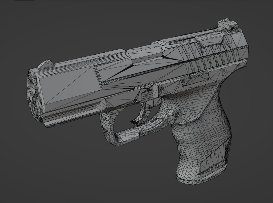 Game Ready Walther P99 handgun Low-poly 3D model_23