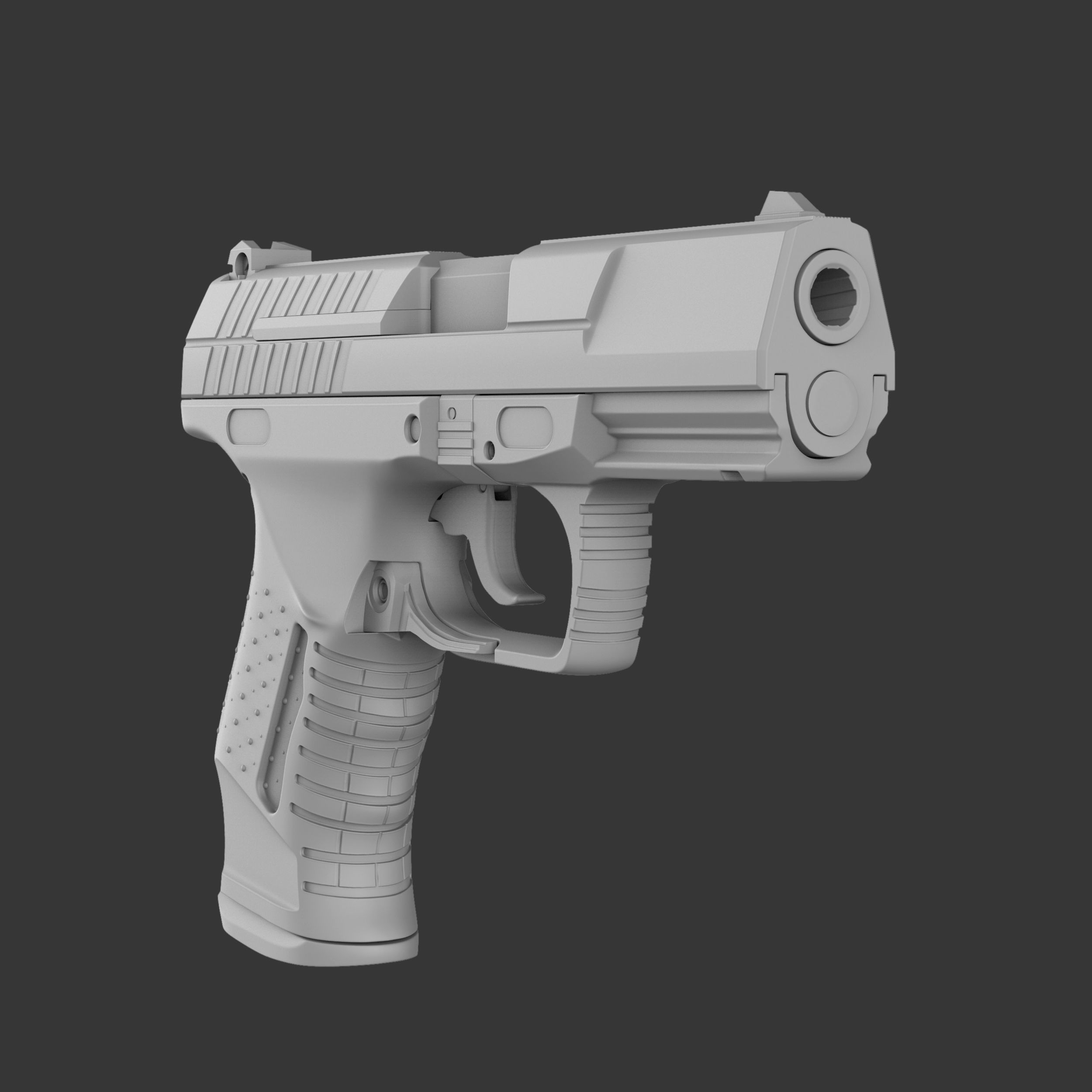 Game Ready Walther P99 handgun Low-poly 3D model_28