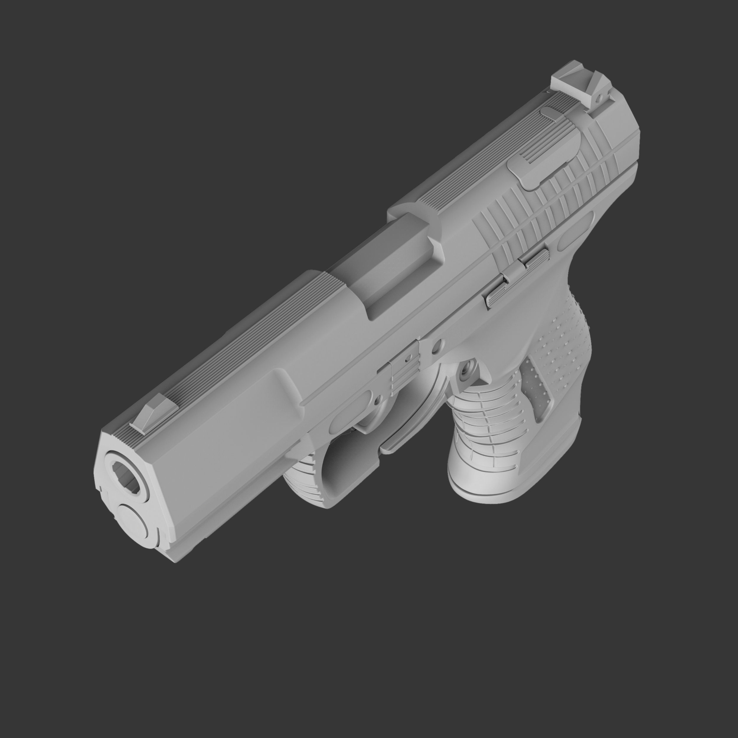Game Ready Walther P99 handgun Low-poly 3D model_29