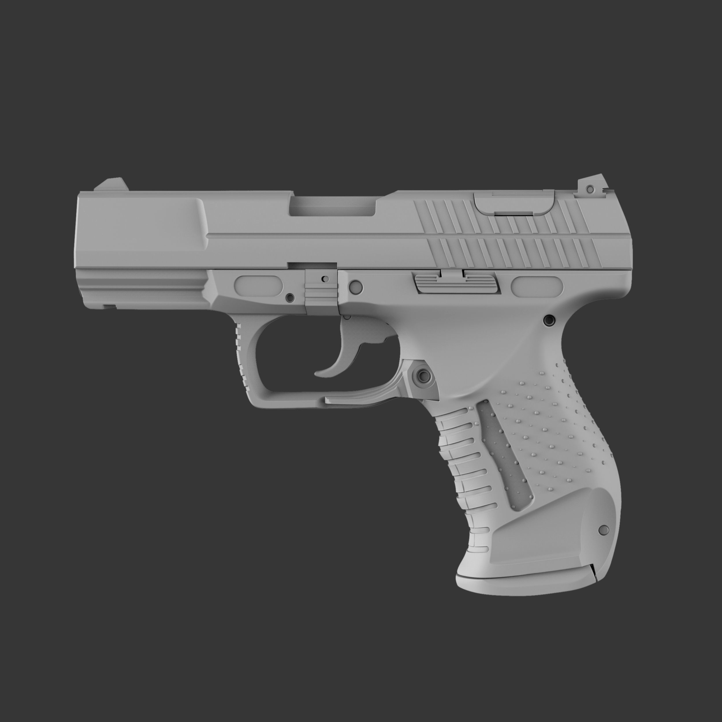 Game Ready Walther P99 handgun Low-poly 3D model_30