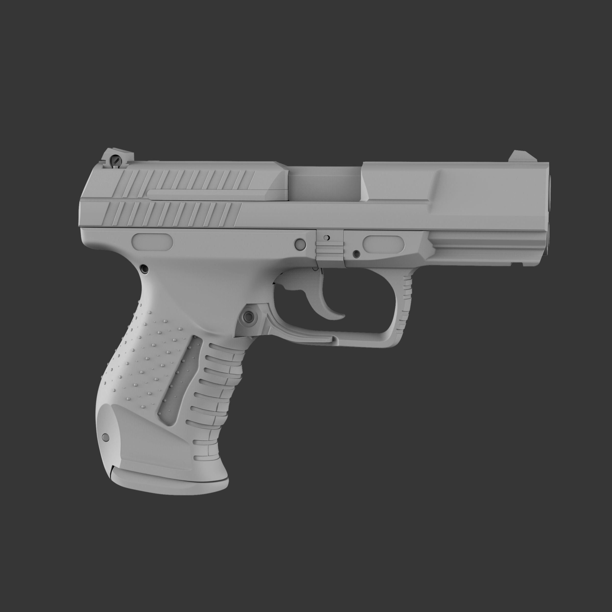 Game Ready Walther P99 handgun Low-poly 3D model_27