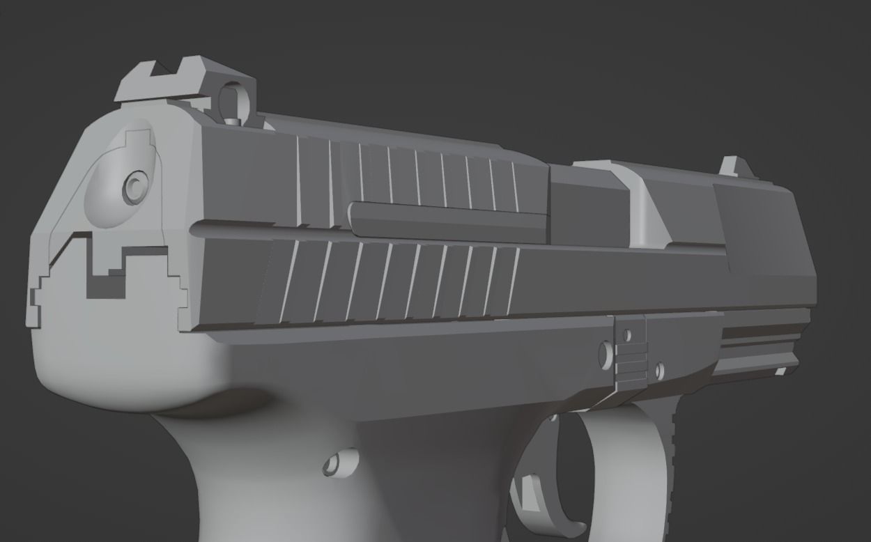 Game Ready Walther P99 handgun Low-poly 3D model_18