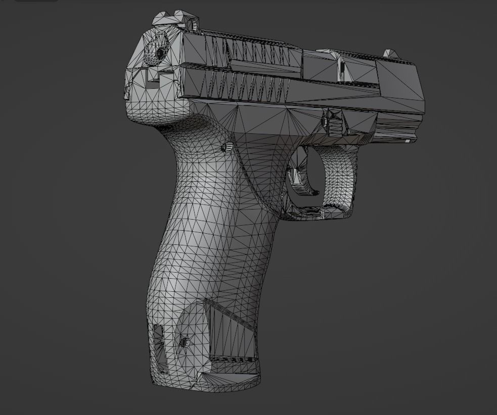 Game Ready Walther P99 handgun Low-poly 3D model_21