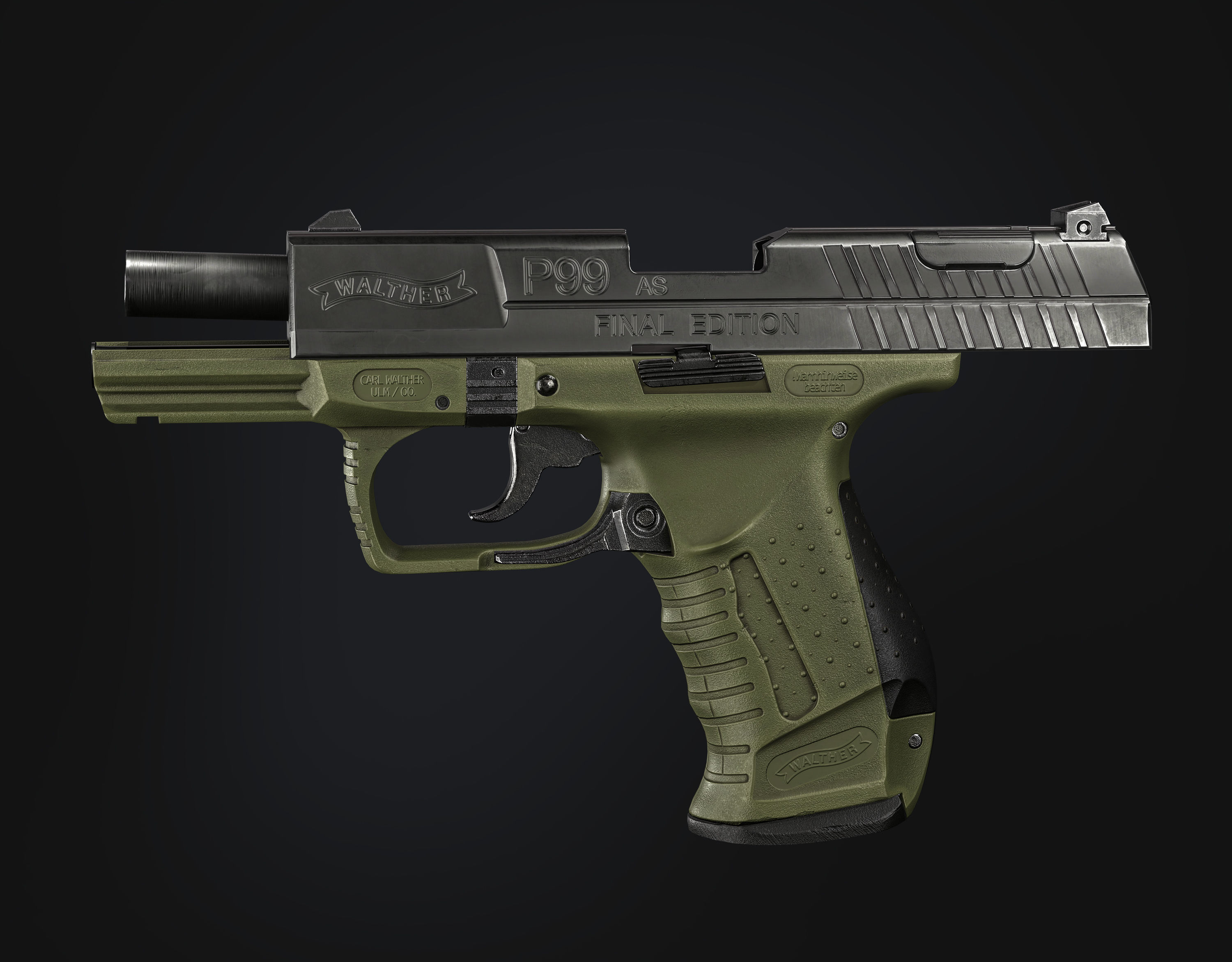 Game Ready Walther P99 handgun Low-poly 3D model_8