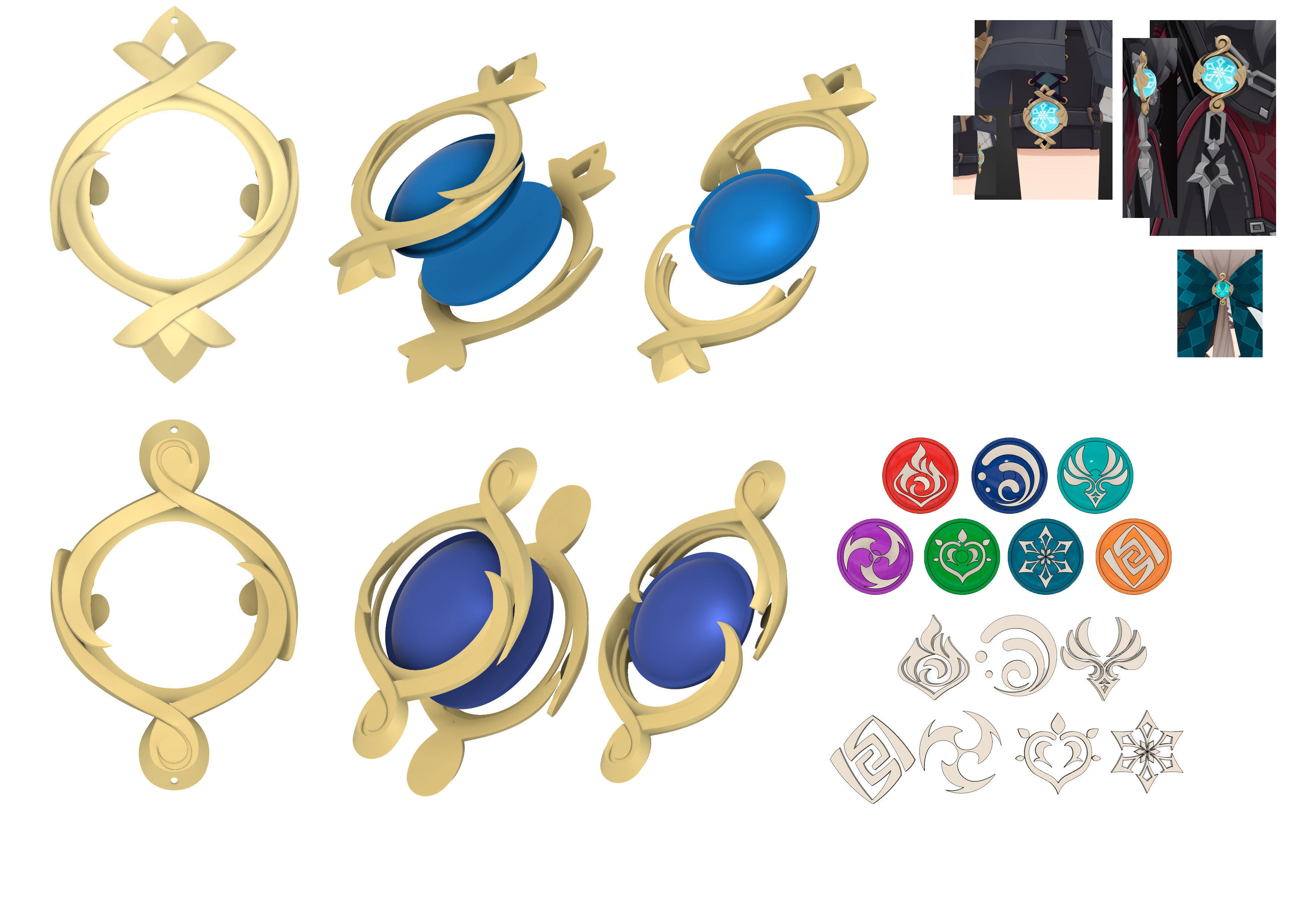 Genshin Impact - Fontain Vision - 3d file stl 3D print model 3D print model_4