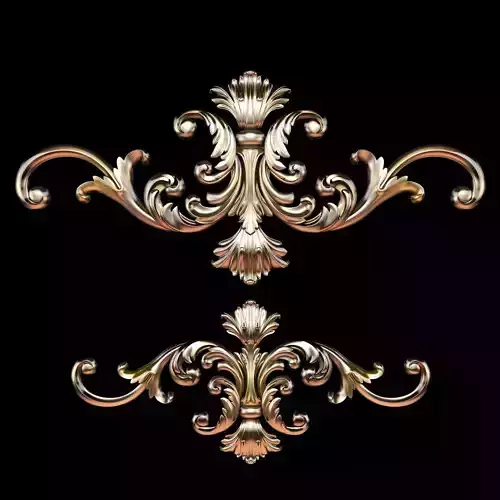 Classic carved trim in Baroque style STL file included