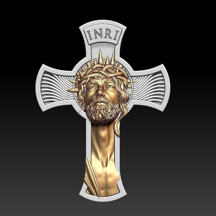 Jesus Christ pendant 3D print model_2