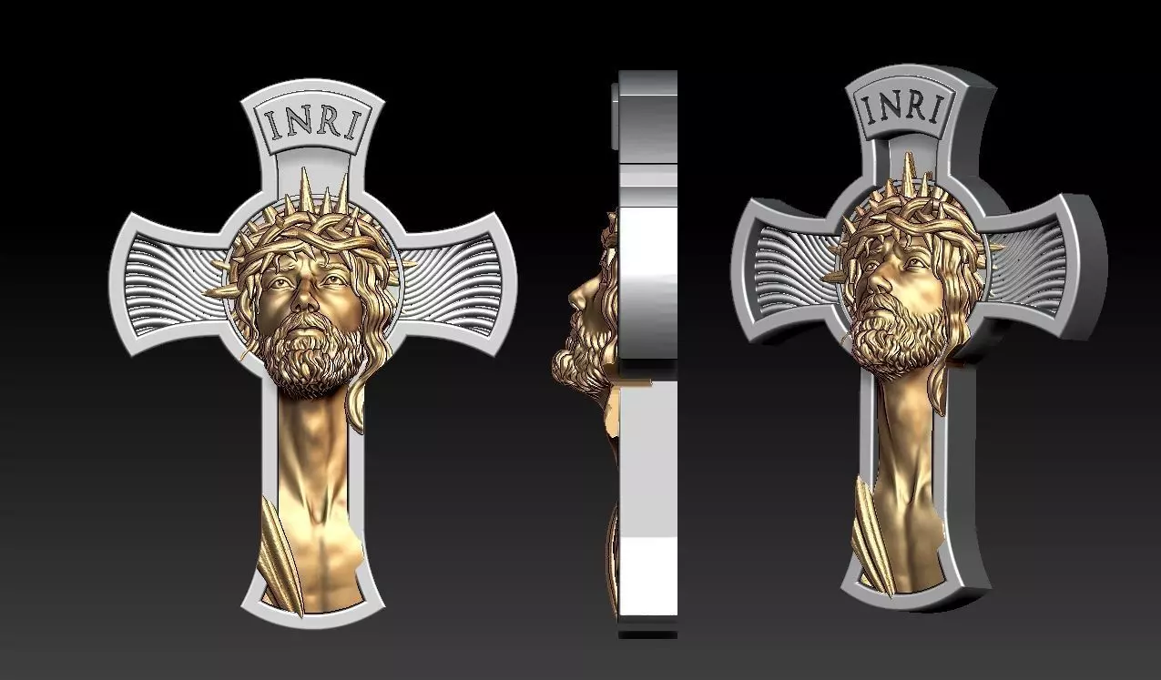 Jesus Christ pendant 3D print model_0