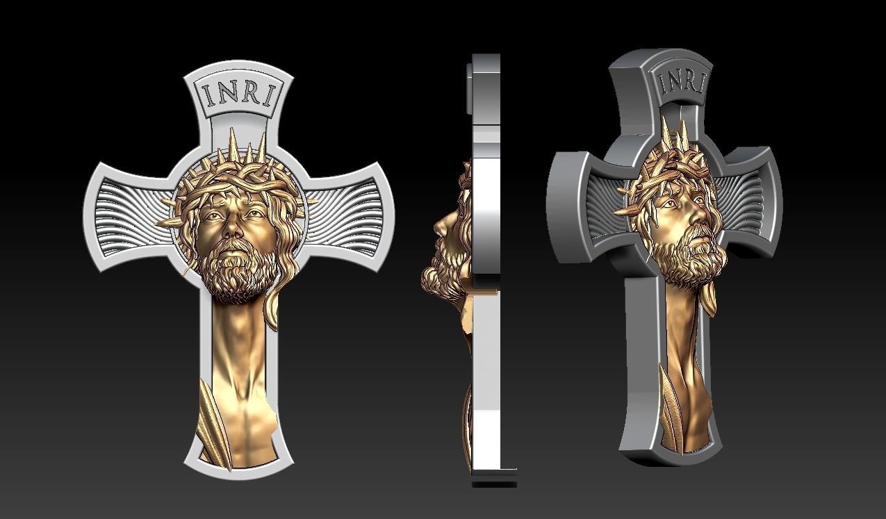 Jesus Christ pendant 3D print model_1