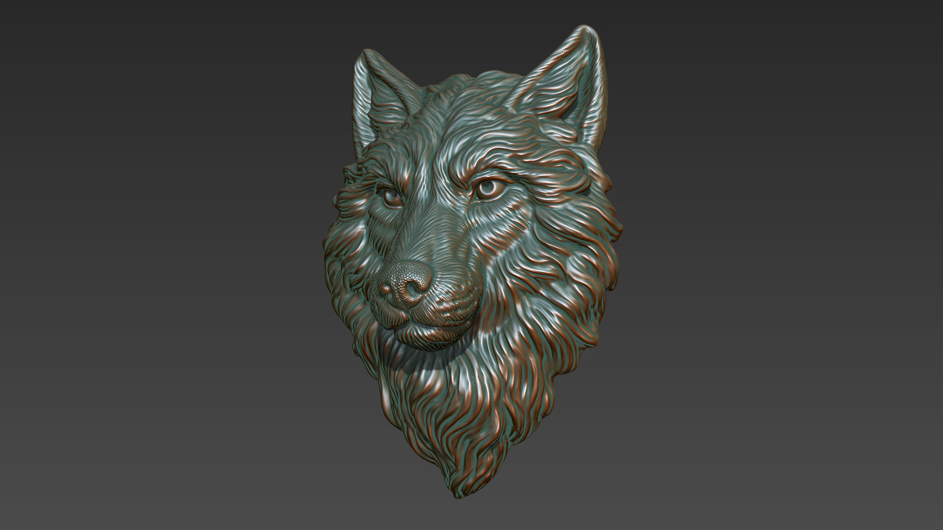 Wolf grim head  3D print model_10