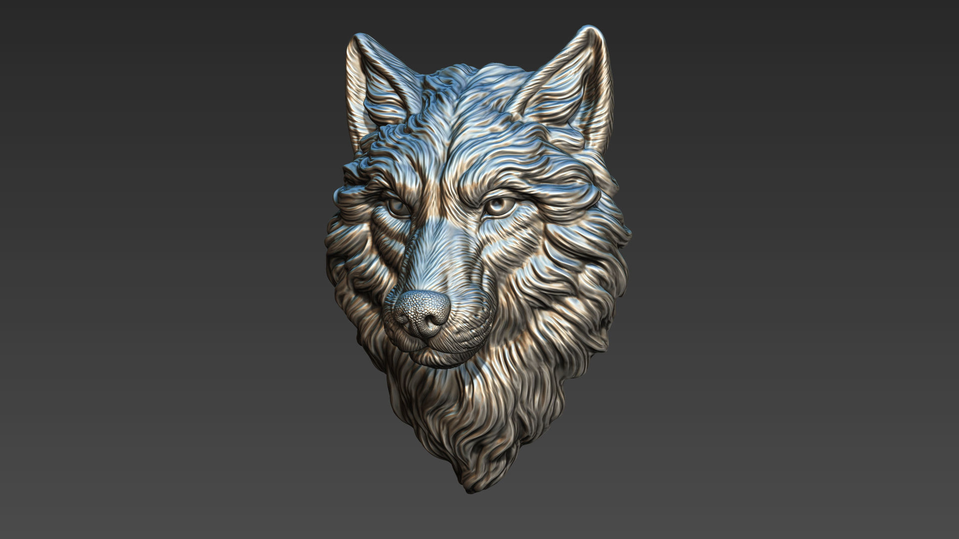 Wolf grim head  3D print model_13