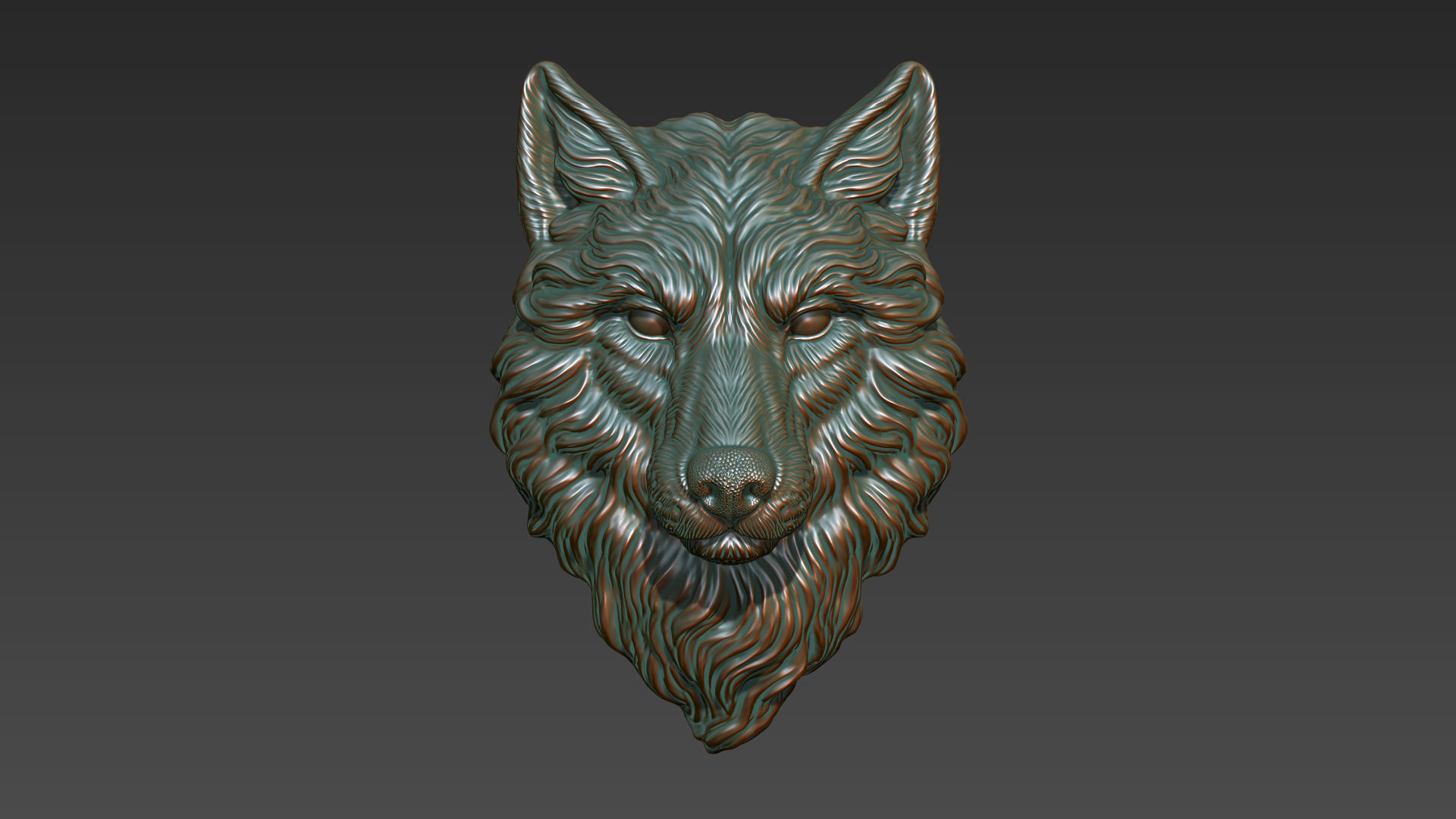 Wolf grim head  3D print model_17