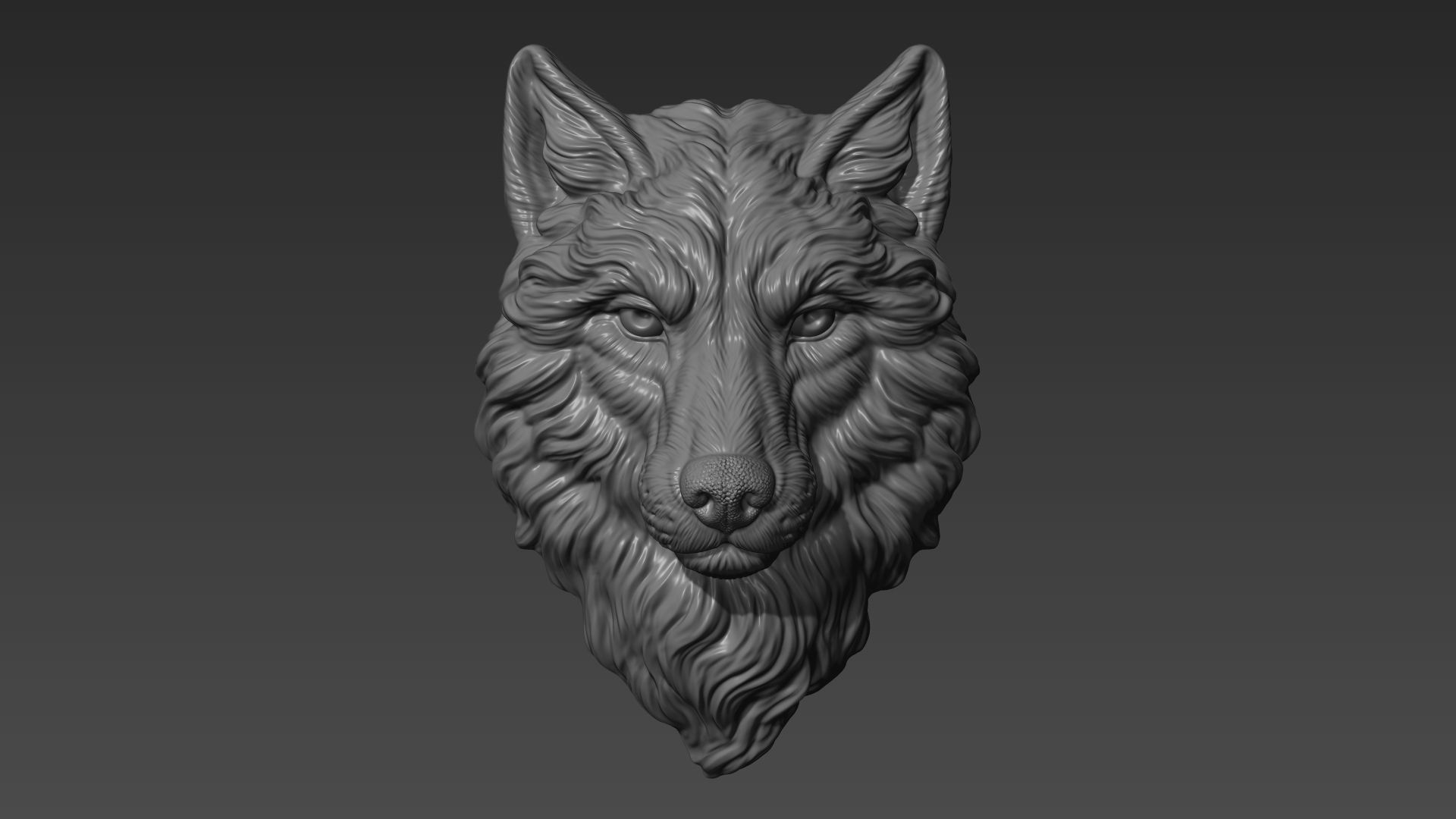 Wolf grim head  3D print model_5