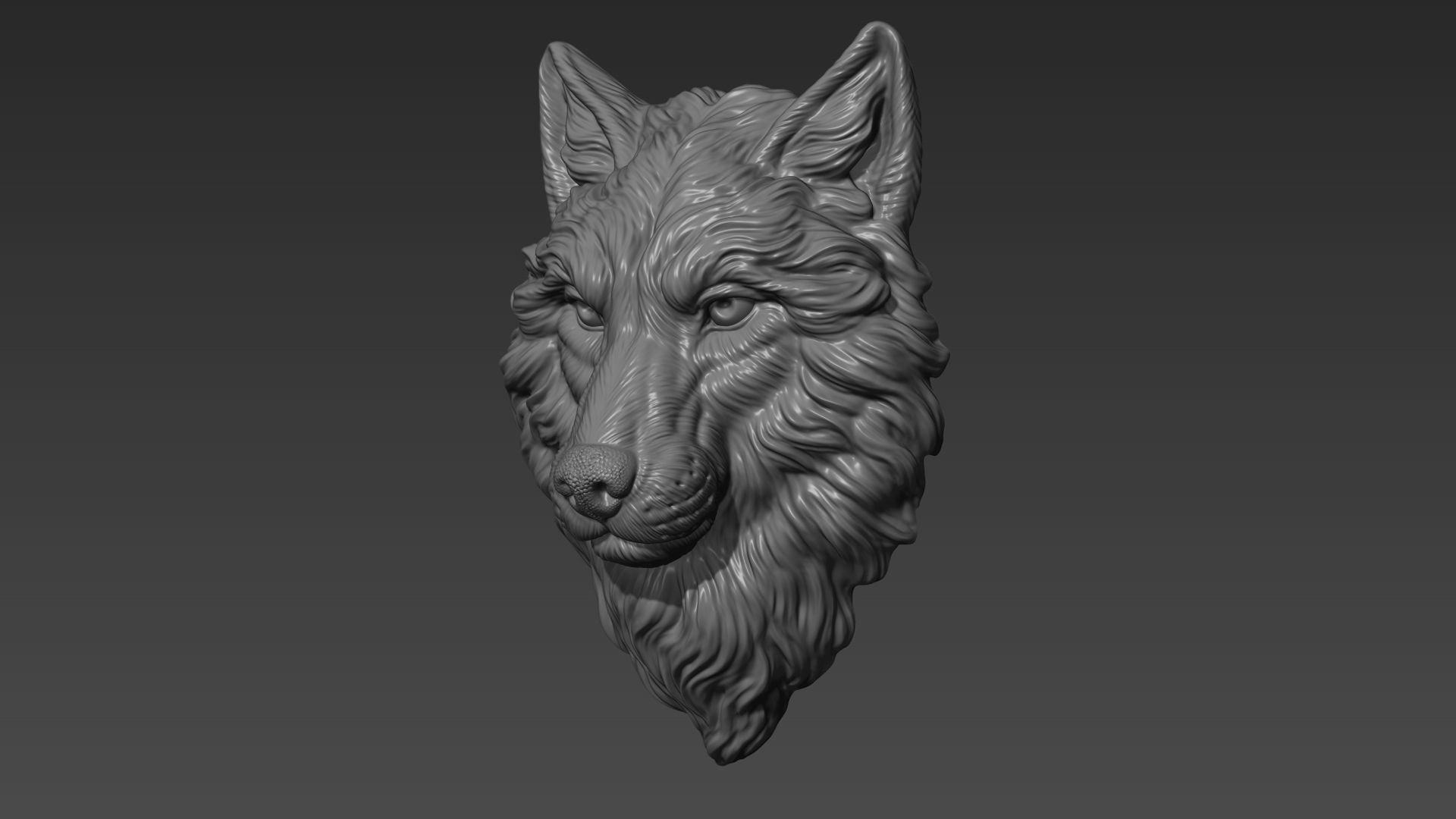 Wolf grim head  3D print model_4