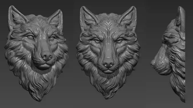 Wolf grim head  3D print model