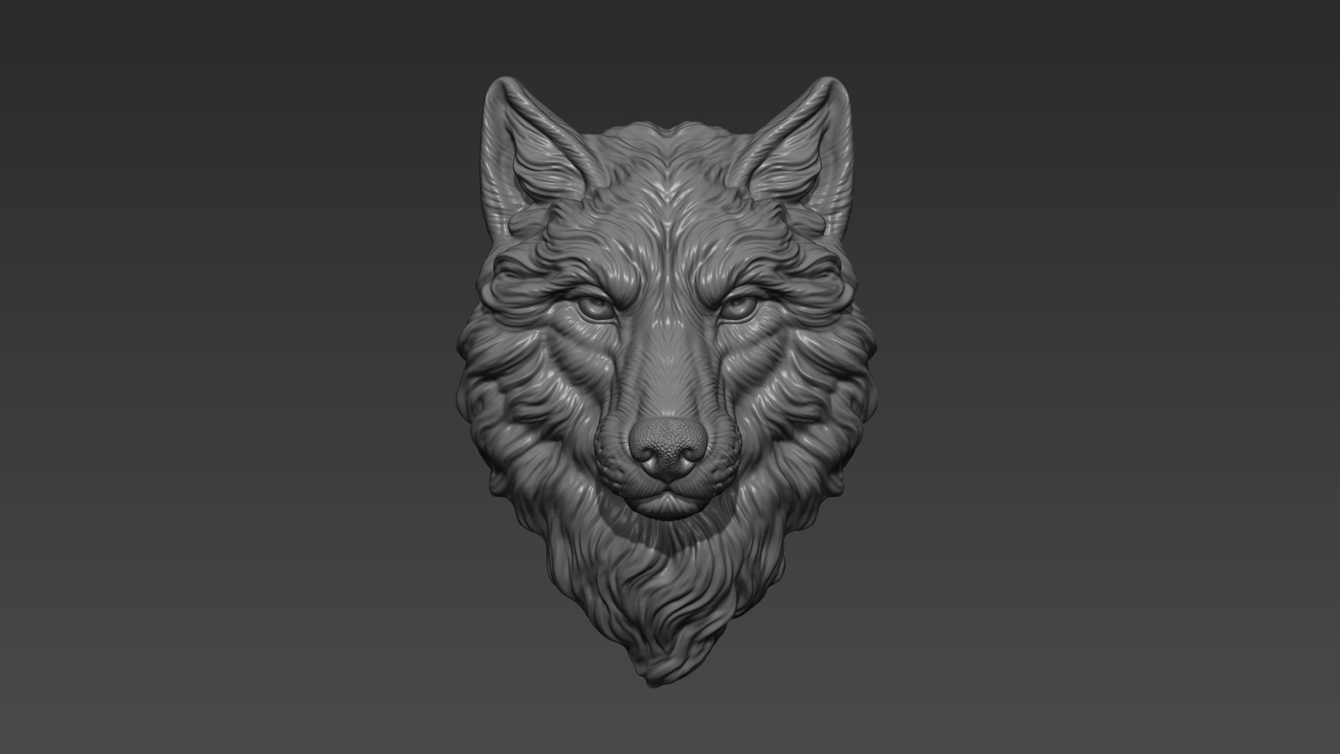 Wolf grim head  3D print model_1